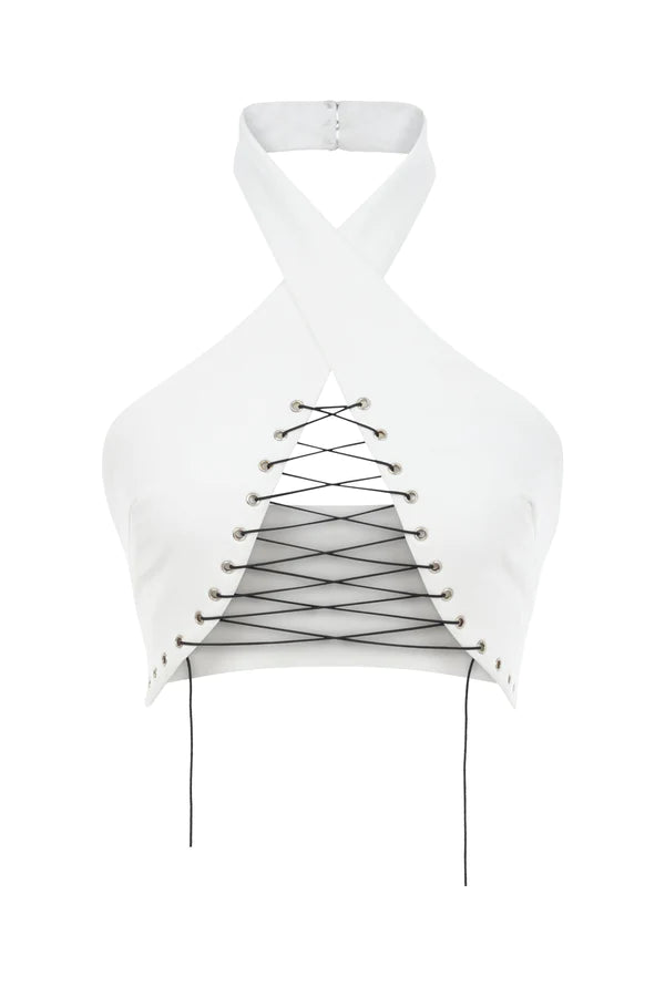 Scandalous Bandeu Top In White