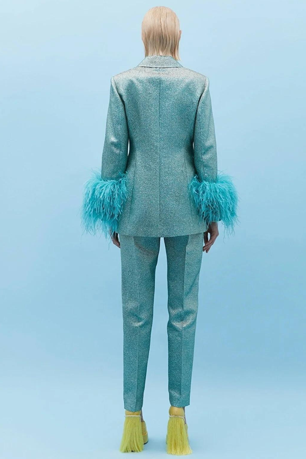 Jacquard Feather Blazer