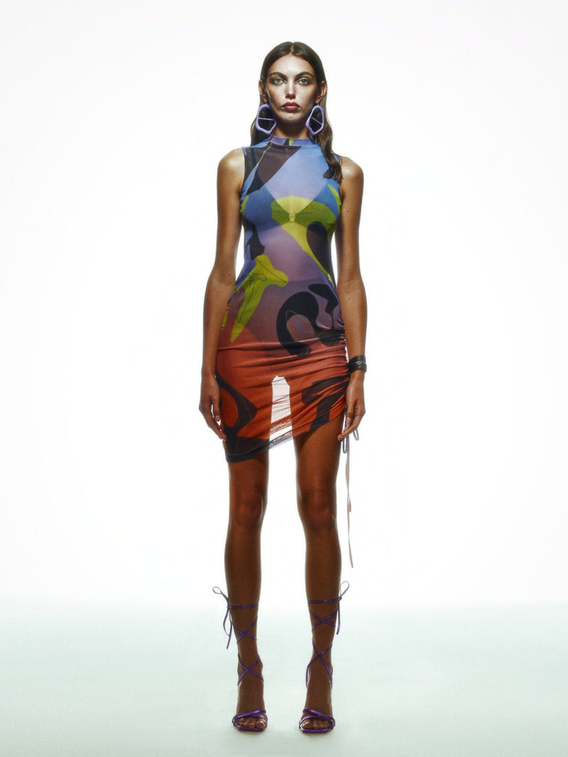 Tainted Flower Mesh Dress