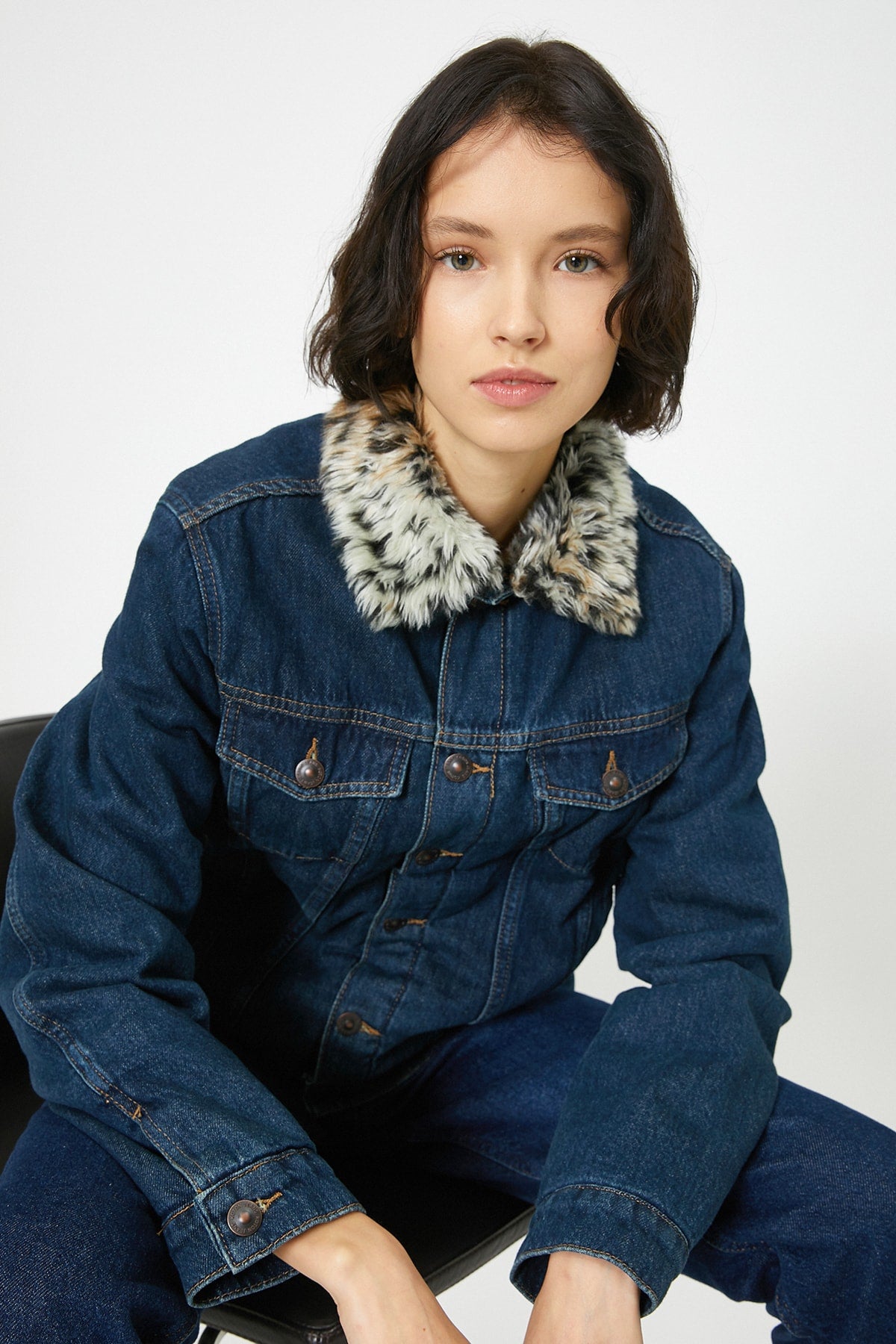 Faux Fur Detailed Jeans Jacket | Wearhause