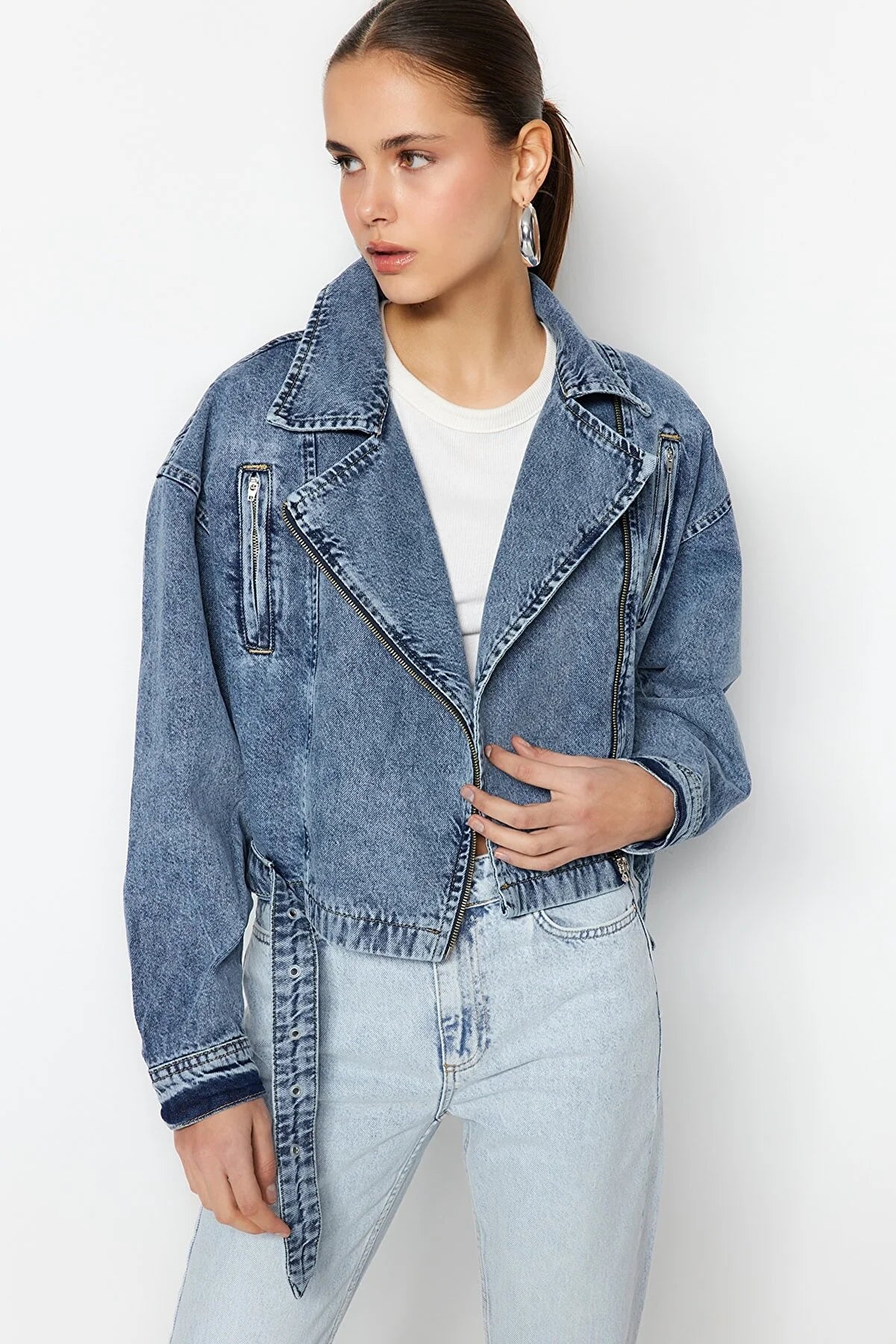 Denim Biker Jacket