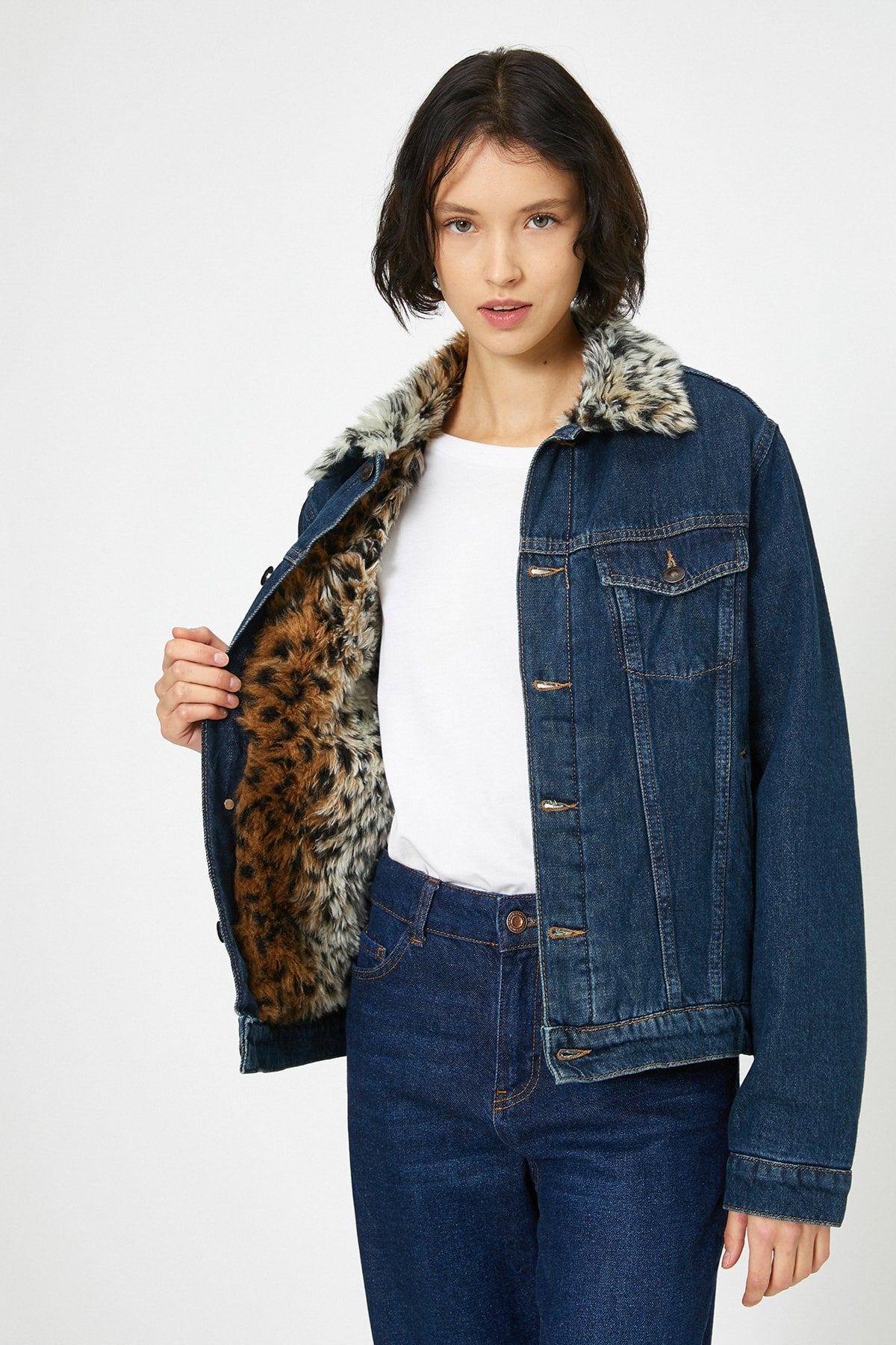 Faux Fur Detailed Jeans Jacket | Wearhause