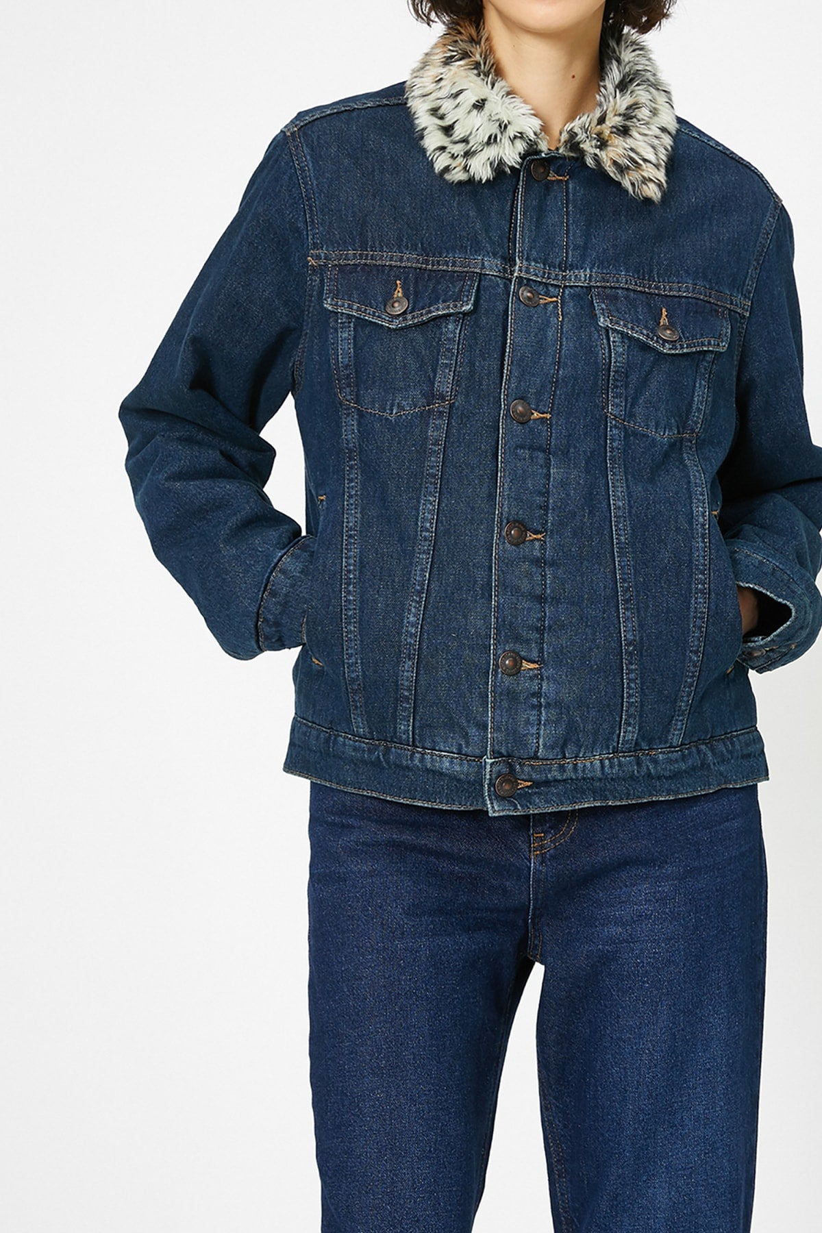 Faux Fur Detailed Jeans Jacket | Wearhause