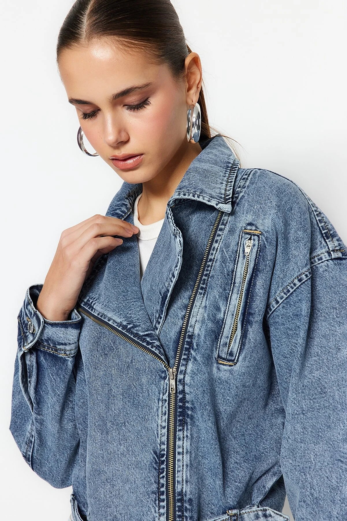 Denim Biker Jacket