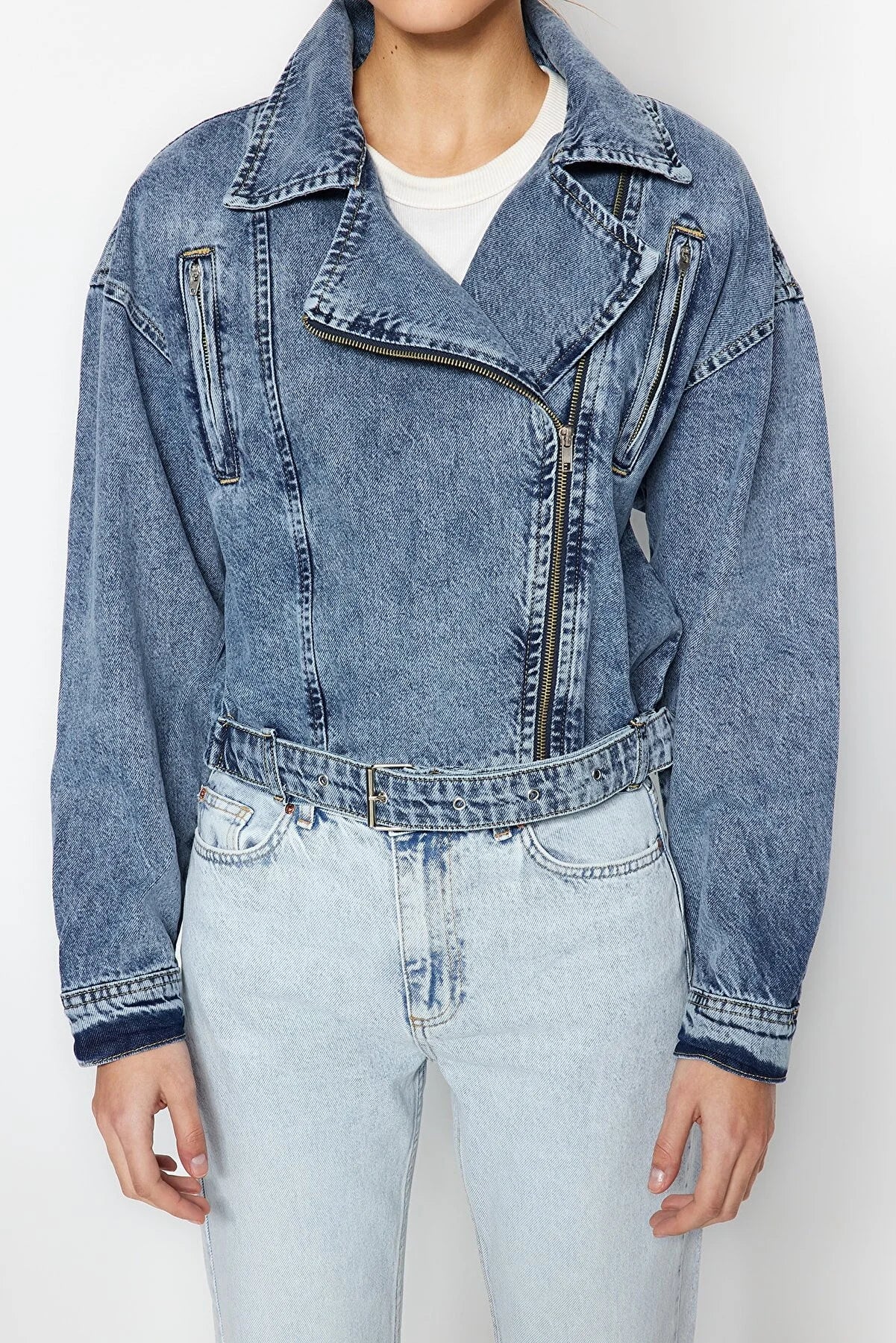 Denim Biker Jacket